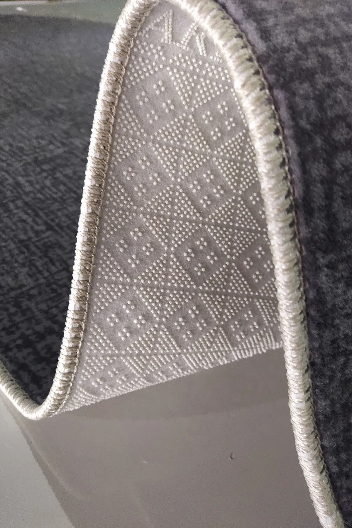 MACRO HOME-Plain Anthracite Pattern Washable Non-Slip Base Rug Living Room Carpet Kitchen Carpet Floor Mat 2