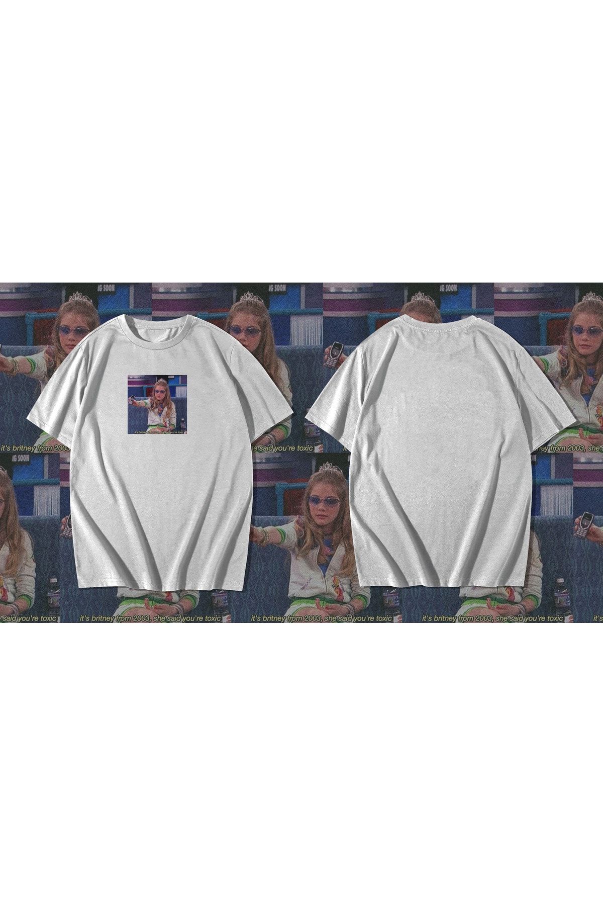 rebelberi-Oversize Unisex Britney Spears Toxic Written Black T-shirt Tee T-shirt 2