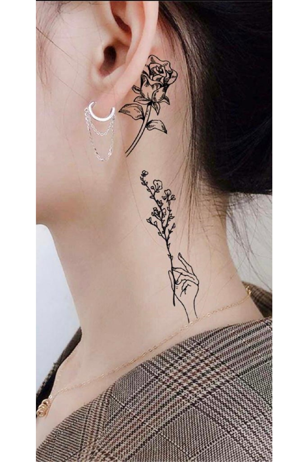 petit bijou Unisex Gül Geçici Dövme, Kol,bilek Göğüs Dövmesi, Tattoo