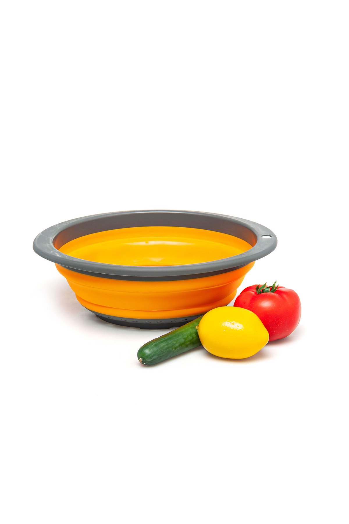 Kitchen Design Lab Turuncu Yer Kaplamaz Akordiyon Katlanır Oval Süzgeç