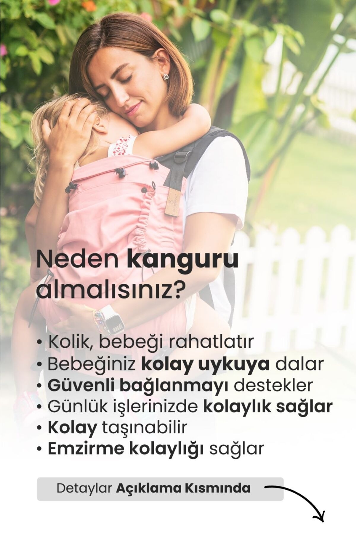 BorooshBaby Ergonomik Bebek Kangurusu 3,5-20 kg 0-4 Yaş Organik Pamuk CPC sertifika 9