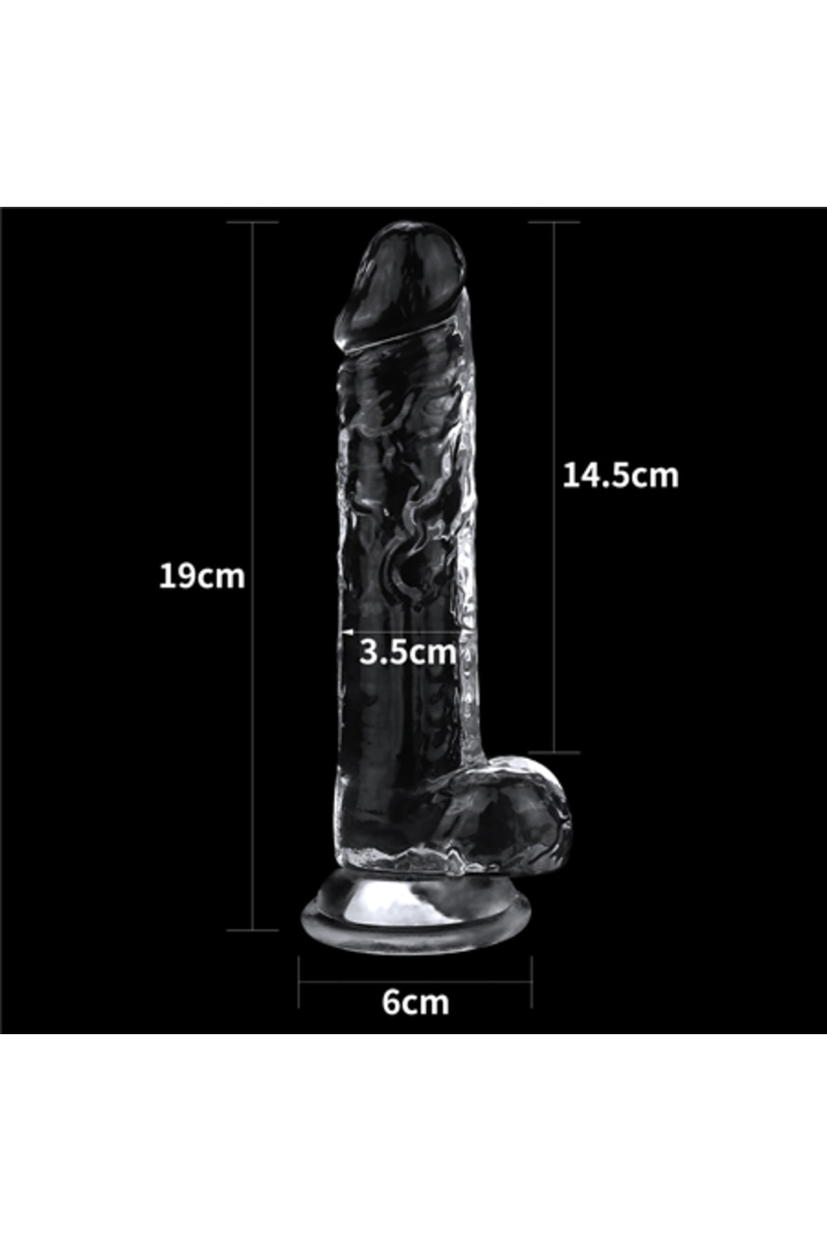 Clear 17 Cm Ultra Soft Süper Vantuzlu Şeffaf Damarlı Penis Dildo 2