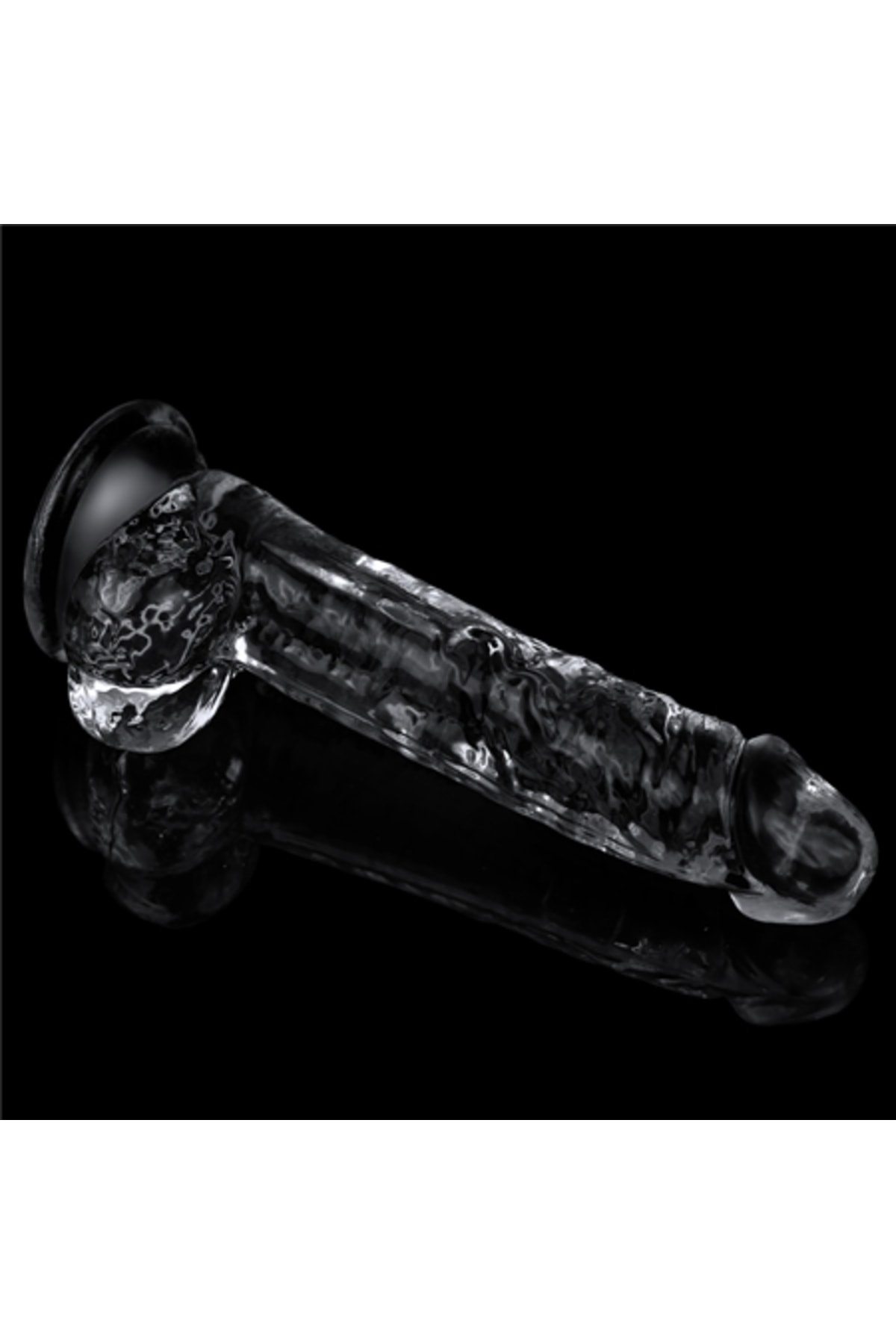 Clear 17 Cm Ultra Soft Süper Vantuzlu Şeffaf Damarlı Penis Dildo 3