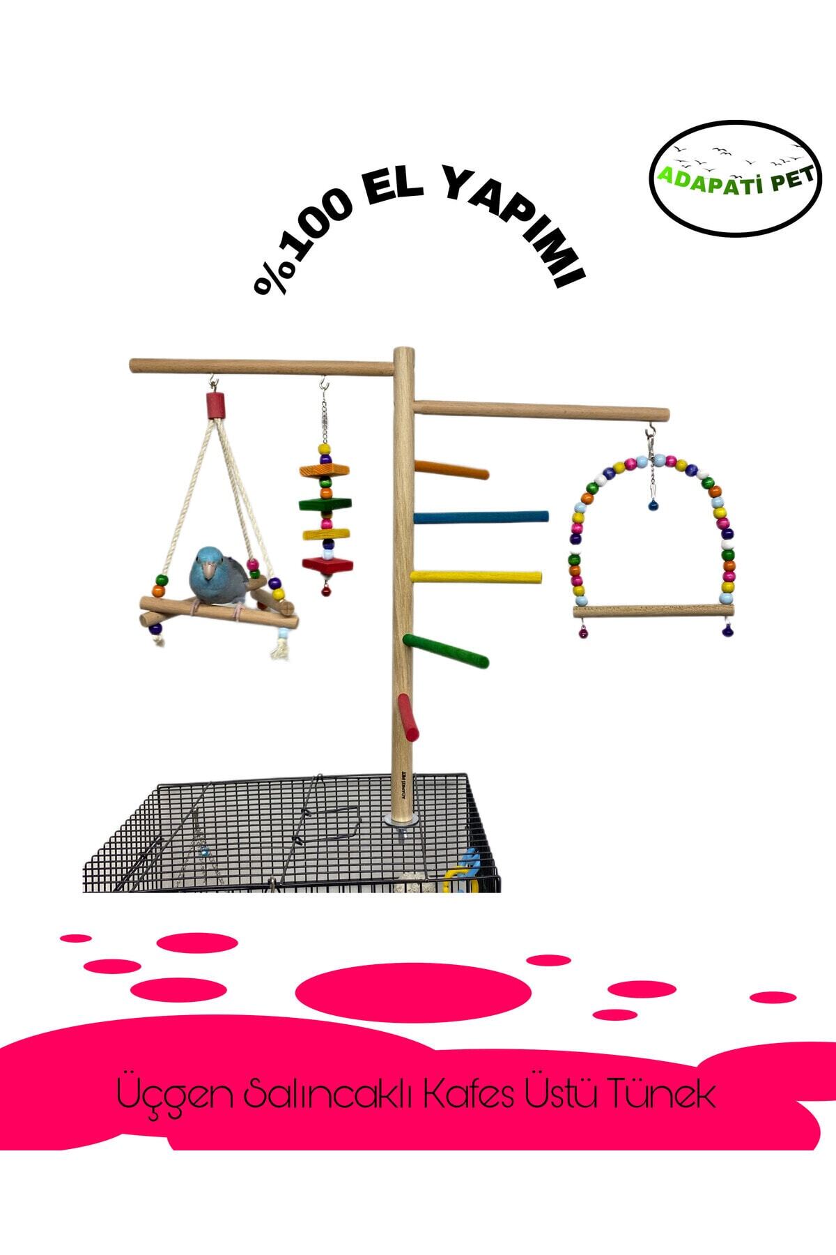 ADAPATİ PET El Yapımı Kafes Üstü Büyük Boy Kuş Oyuncağı