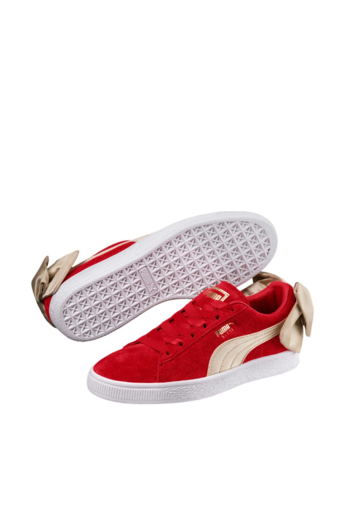 Suede bow varsity women's sneakers hot sale