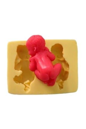 Uyuyan İkili Ters bebek Figürlü Silikon Pasta Kokulu Taş Ve Sabun Kalıbı 5,5x3x3 cm Ço-03