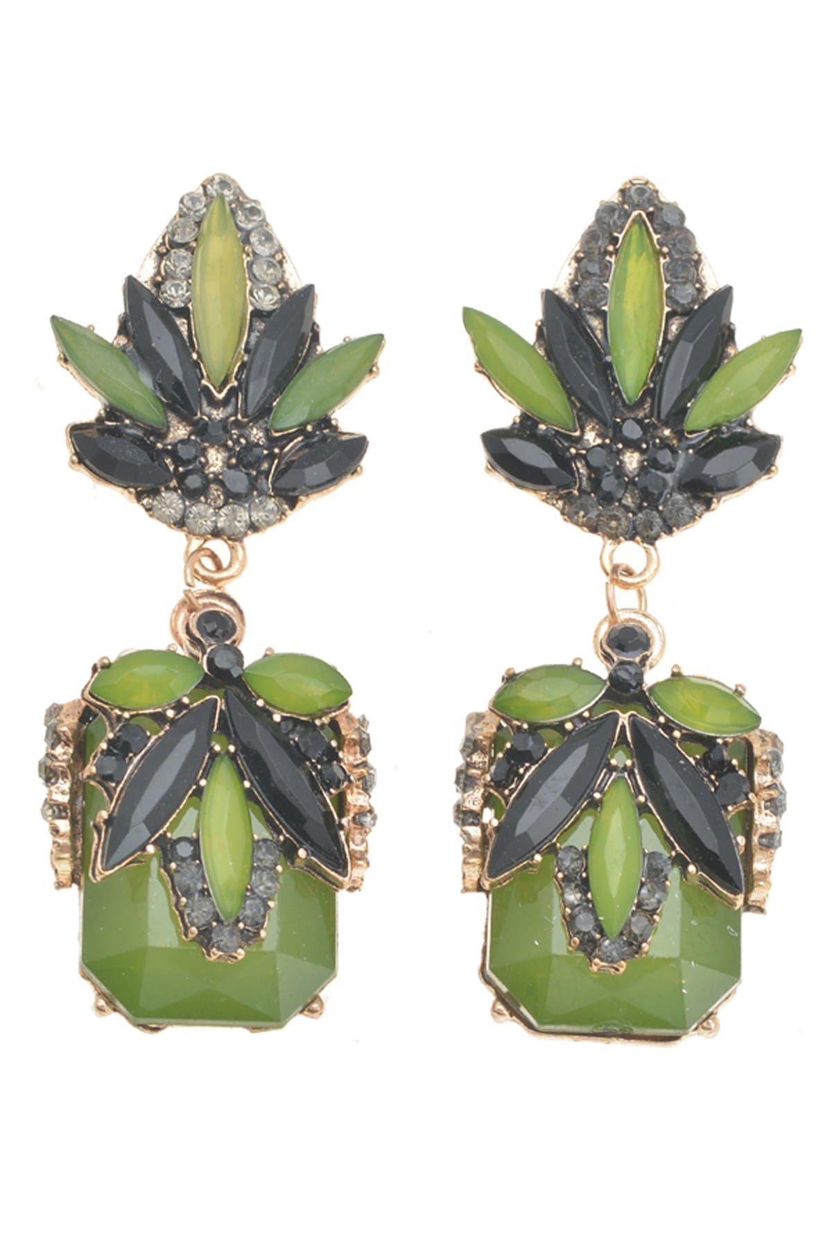Green and black 2025 earrings