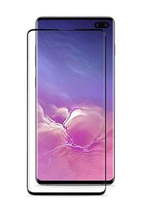 Samsung Galaxy S10 Plus Ekran Koruyucu 5D Full Nano Ekran Koruyucu Cam + Deri Silikon Kılıf S10PLS5DNNISS