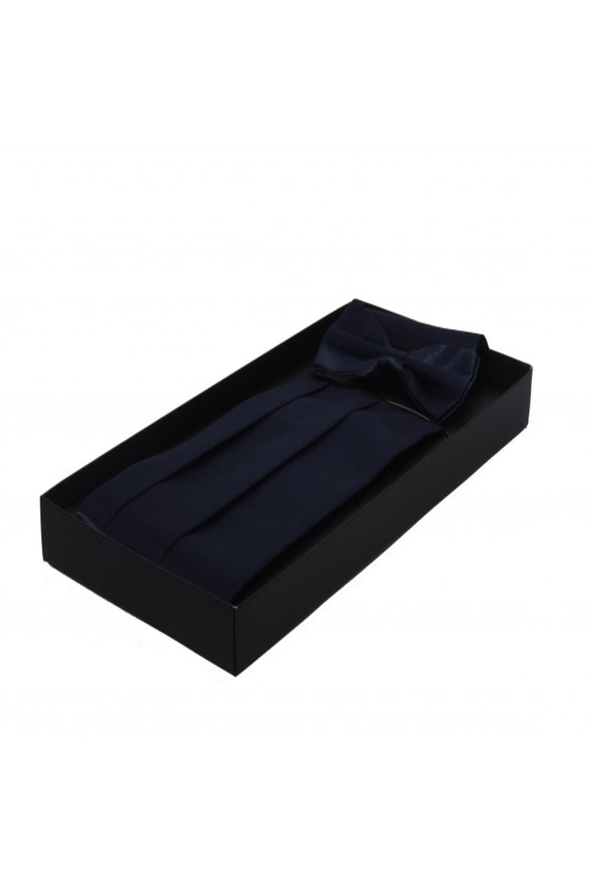 کمربند مردانه طرح تاکسیدو سرمه‌ای کد ۴۴۴GKC047