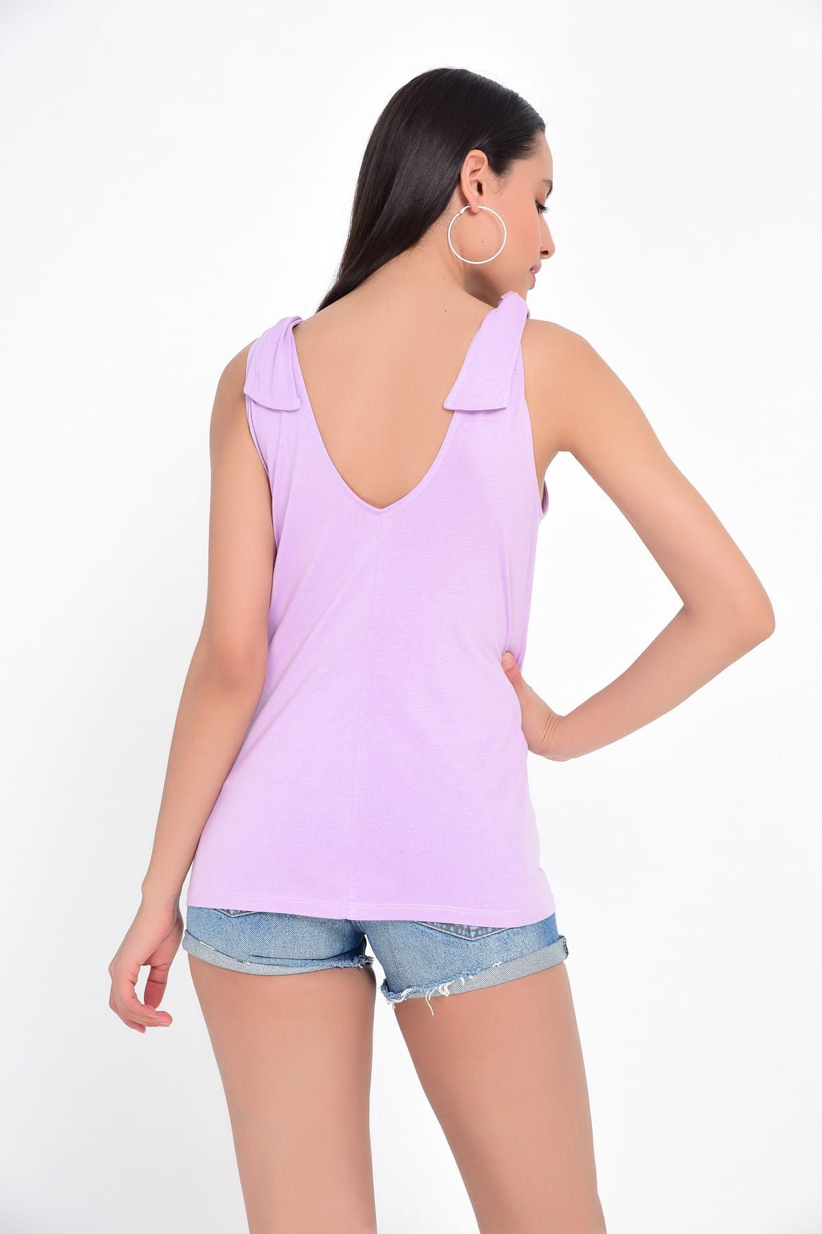 Hanna's by Hanna Darsa-Women's Purple Basic Athlete with Bow Tie on the Shoulder Hn1821 4