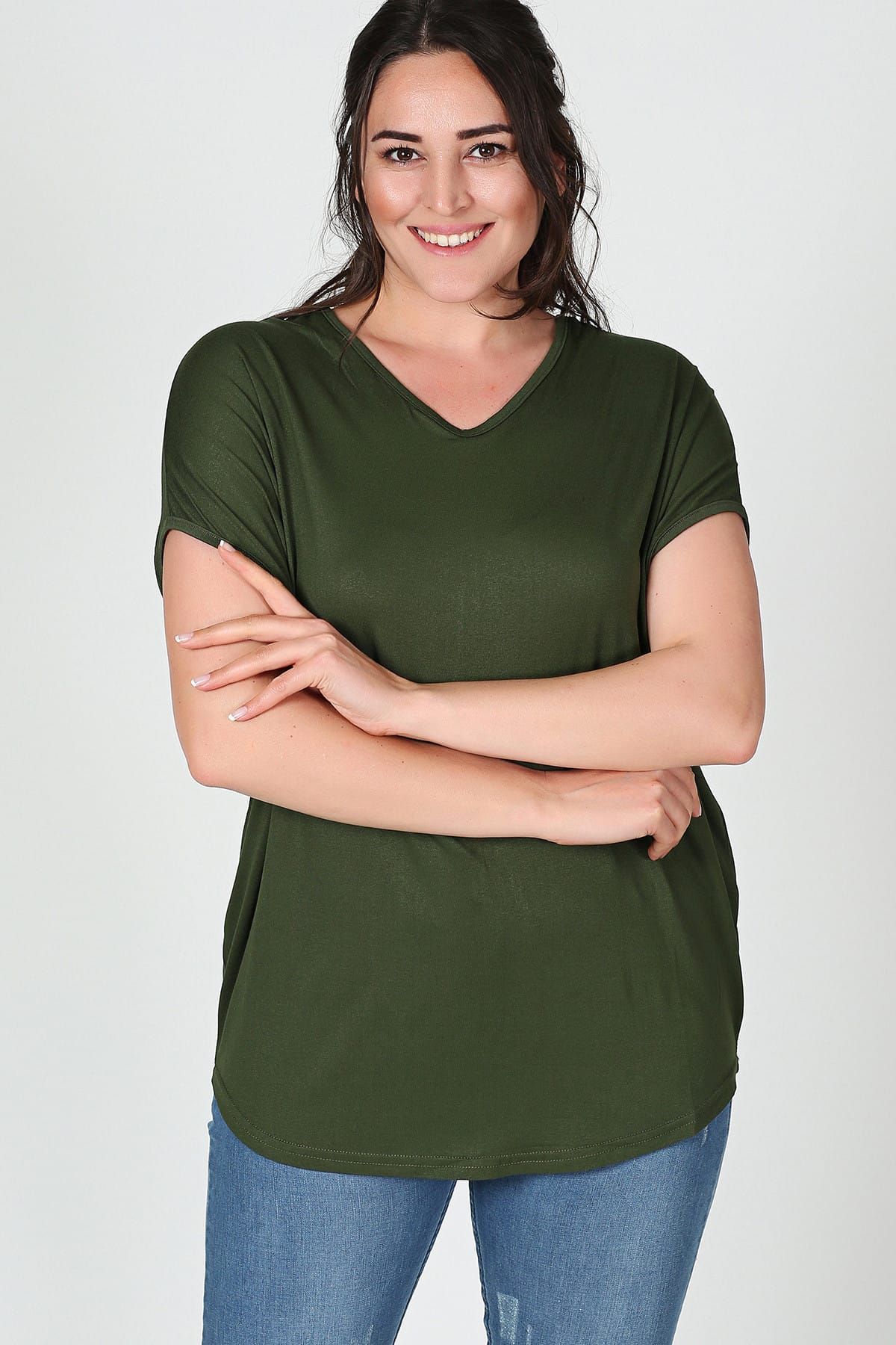 Moda Cazibe-Women's Back Cross Short Sleeve Blouse M9145 4