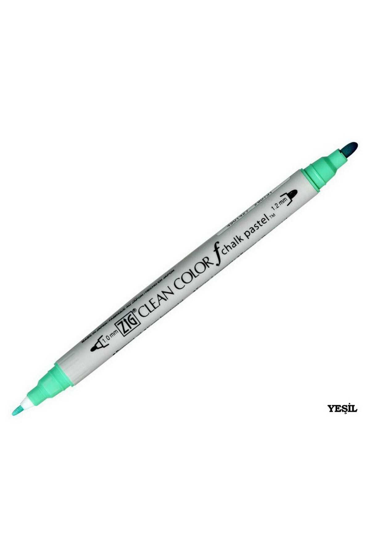 Zig-Clean Color F Chalk Pastel Tcs-6500 040 Green Double Sided Pen 1