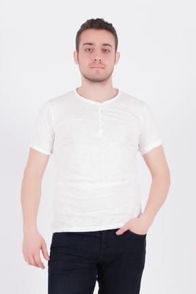 Erkek Düğmeli T-Shirt Ekru - 55000252