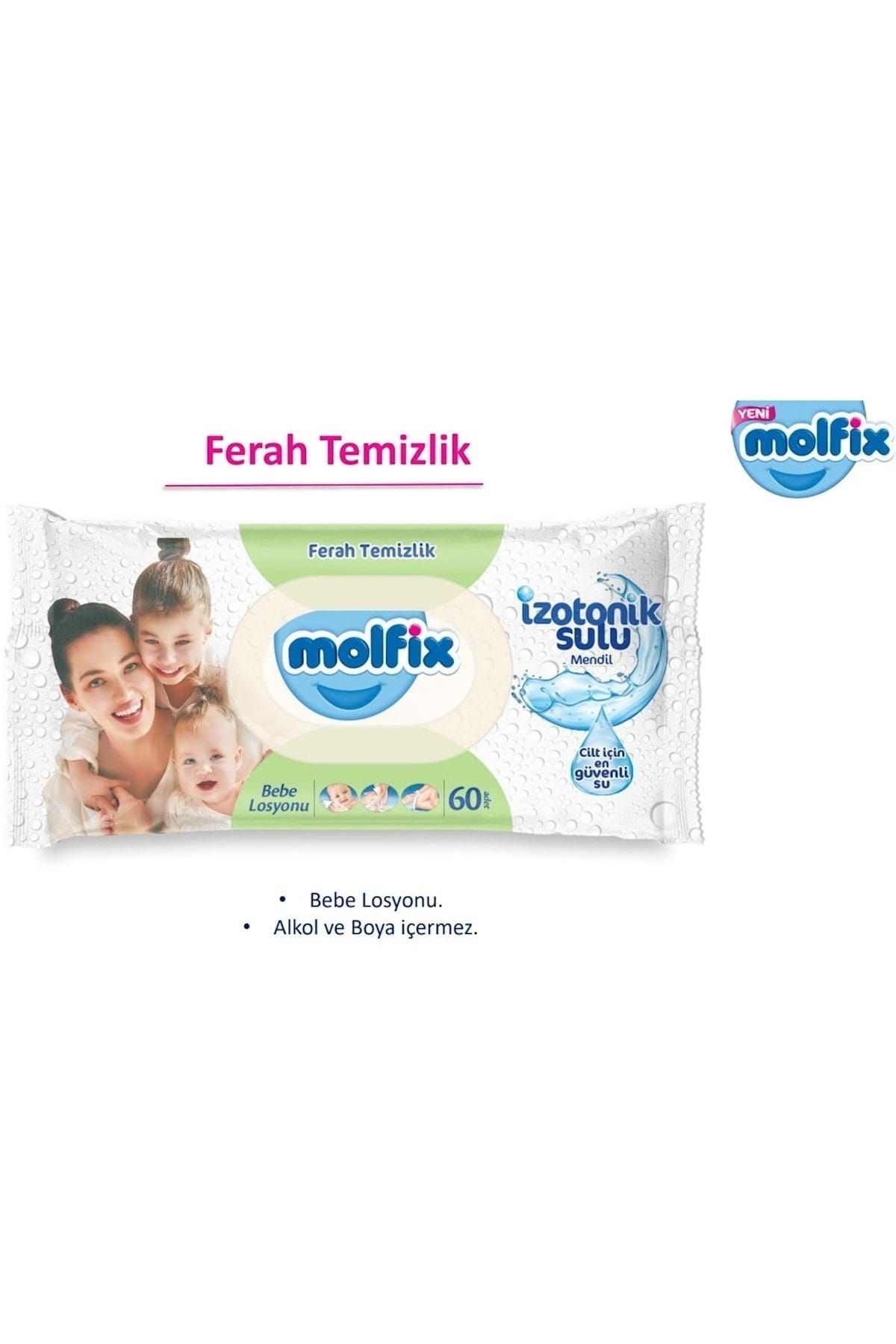 Molfix-Wet Towel Handkerchief Isotonic Fresh Cleaning Set of 9 60 Sheets with Plastic Lid 3