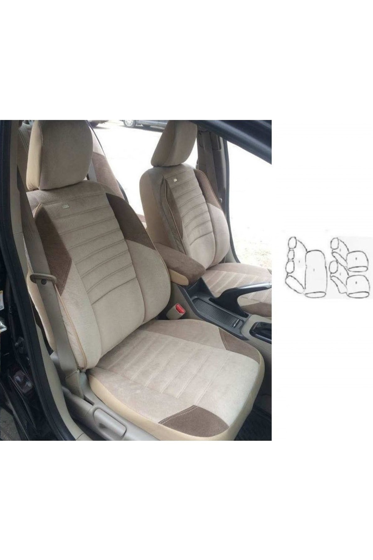 Opel Corsa Araca Uyumlu Oto Koltuk Kılıfı NanoTech Tay Tüyü Kumaş Kir Leke Tutmaz