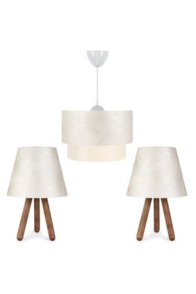 homing artgift 3 lu pasta avize ve abajur seti zeytin dali desen kumas fiyati yorumlari trendyol