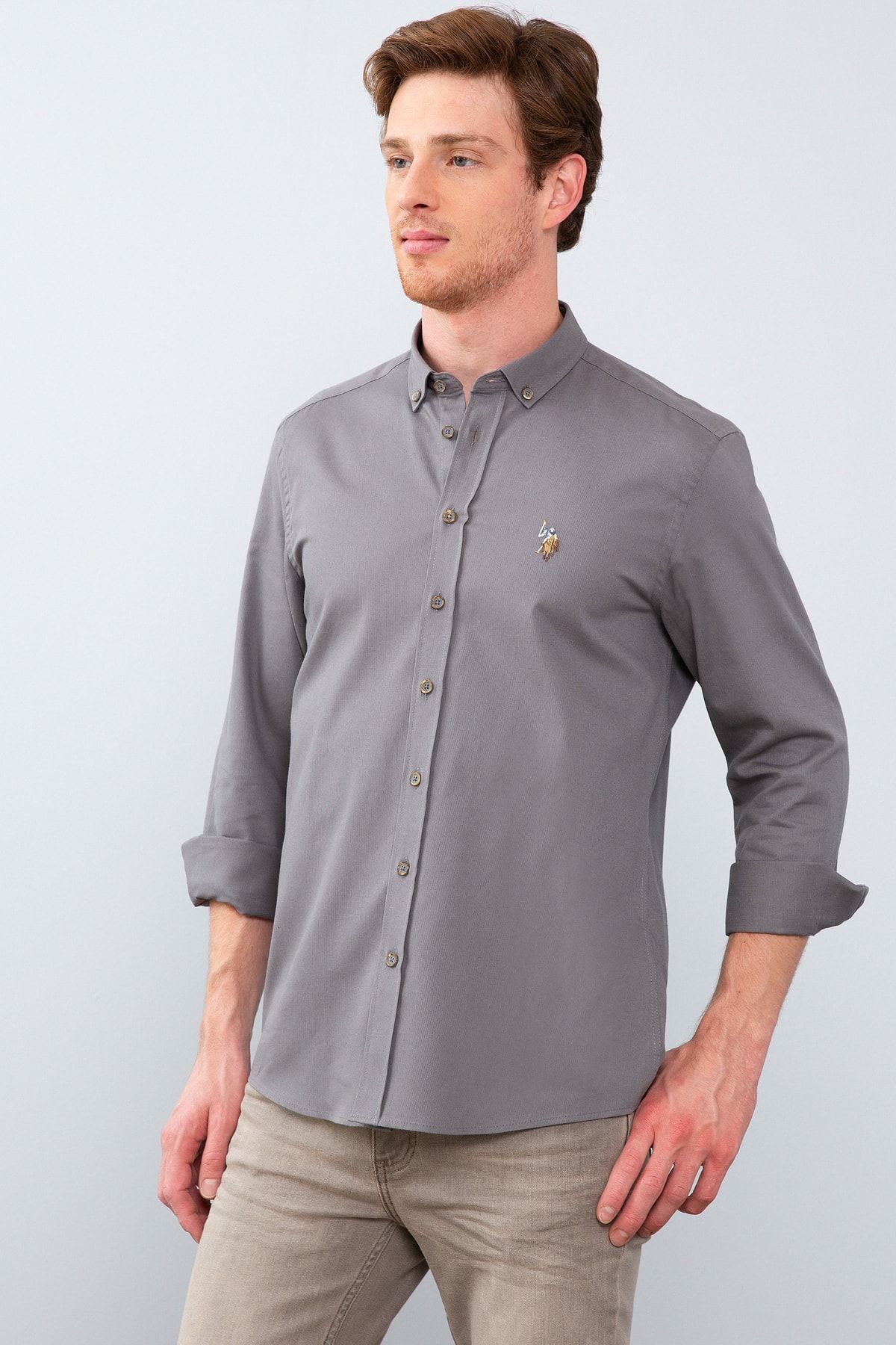 U.S. Polo Assn. Gri Erkek Gömlek