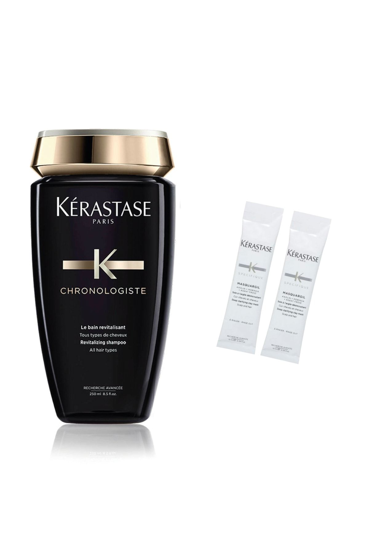 شامپو خاویار احیا کننده - Chronologiste Bain Revitalisant 250 ml + ماسک خاک رس 2 x 10 ml Kerastase