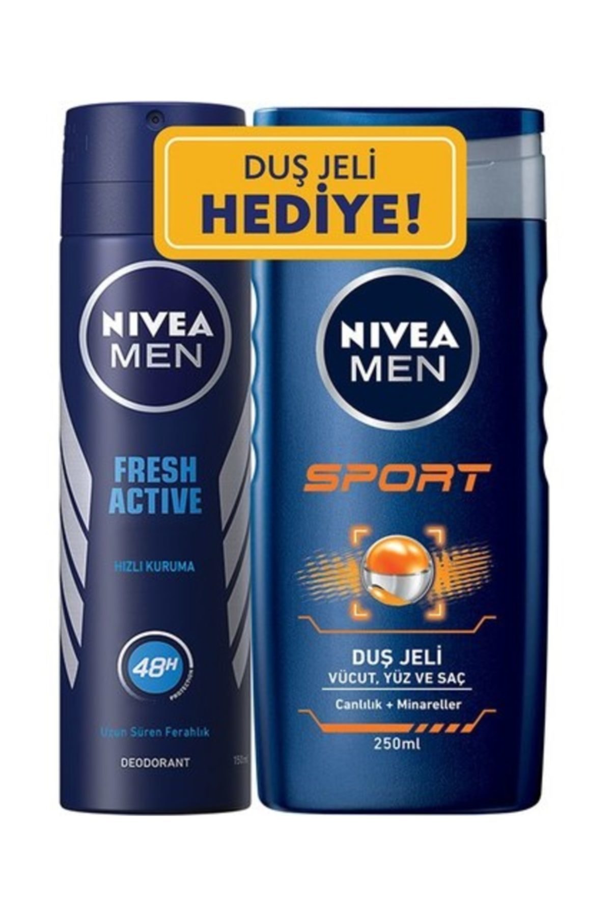 Nivea Fresh Sprey Deodorant 150 Ml Erkek + Sport Duş Jeli 250 Ml Erkek