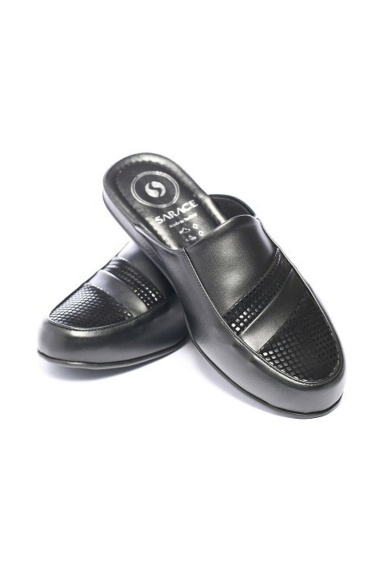  دمپایی دامادی مردانه مشکی 00110sdml