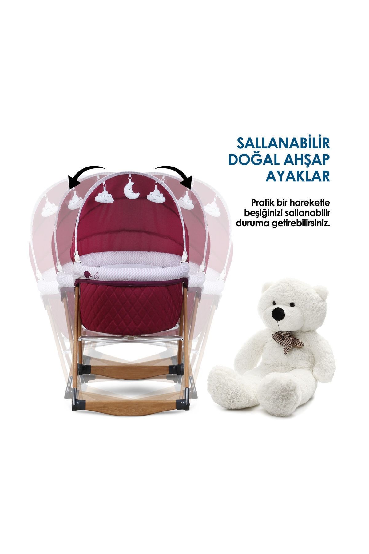 Kiwi Sleeper All In One Naturel Ahsap Sallanabilen Katlanir Tekerli Bebek Besigi Yaprak Desenli Gri Fiyati Yorumlari Trendyol