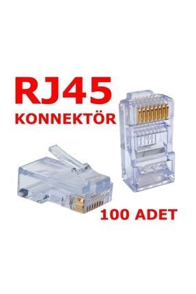 Rj45 100 Adet Network Konnektör Jack Cat5 Cat6 Con222