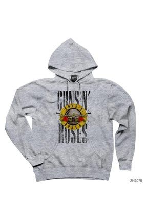 Guns N Roses Old Style Gri Kapşonlu Sweatshirt / Hoodie ZH2078