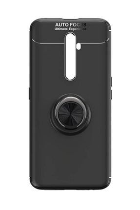 Realme X2 Pro Focus Serisi Yüzük Standlı Silikon Kılıf - Siyah ALF-2283