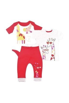 Baby Zürafa Body, Tshirt, Alt 3'lü Takım PRA-618435-183031
