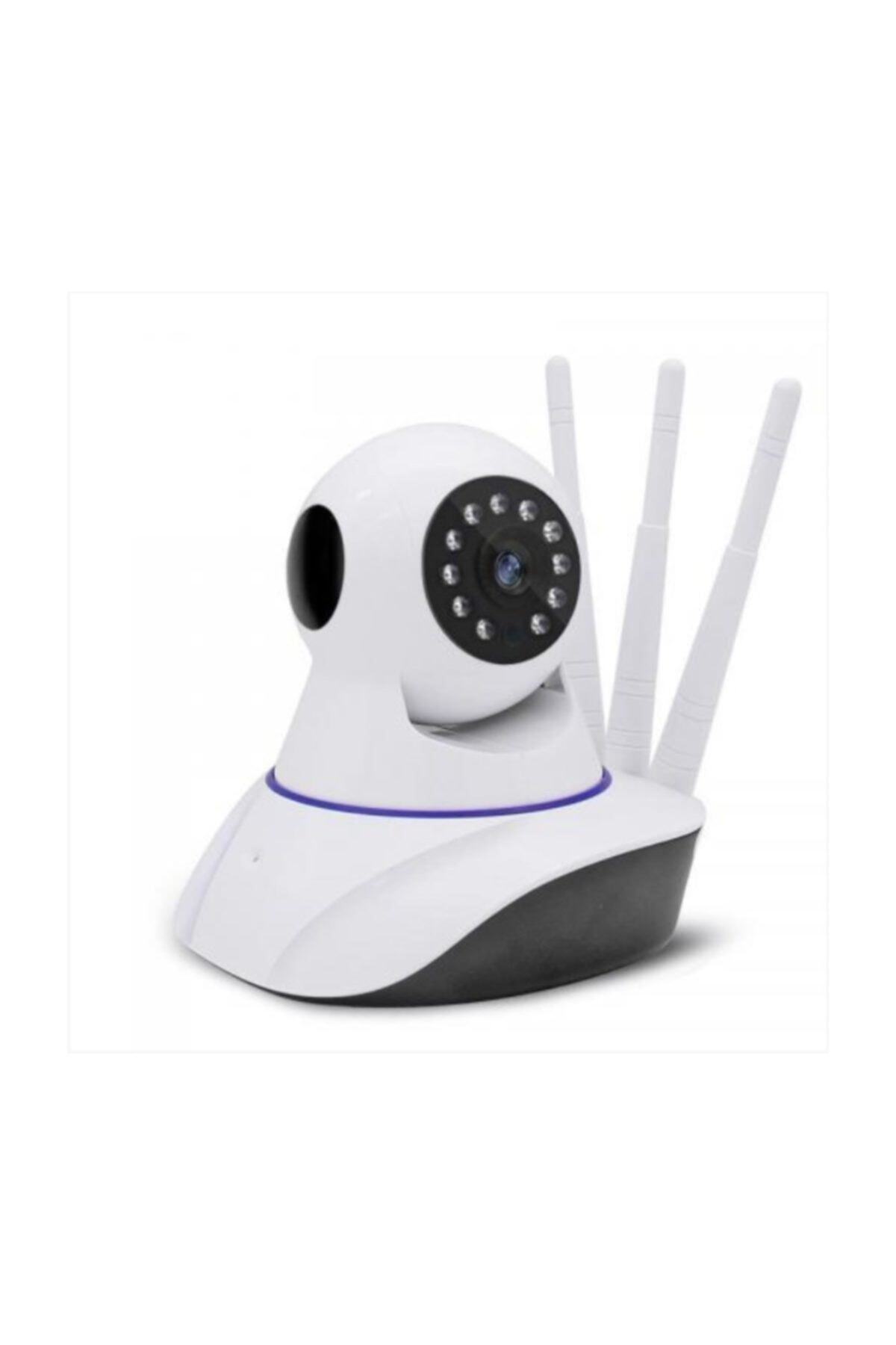 AteşTech Gece Görüşlü 3 Antenli HD 360 Derece Wifi İp Kamera Bebek Kamerası KS-515 fotoğrafı 2 (önizleme)