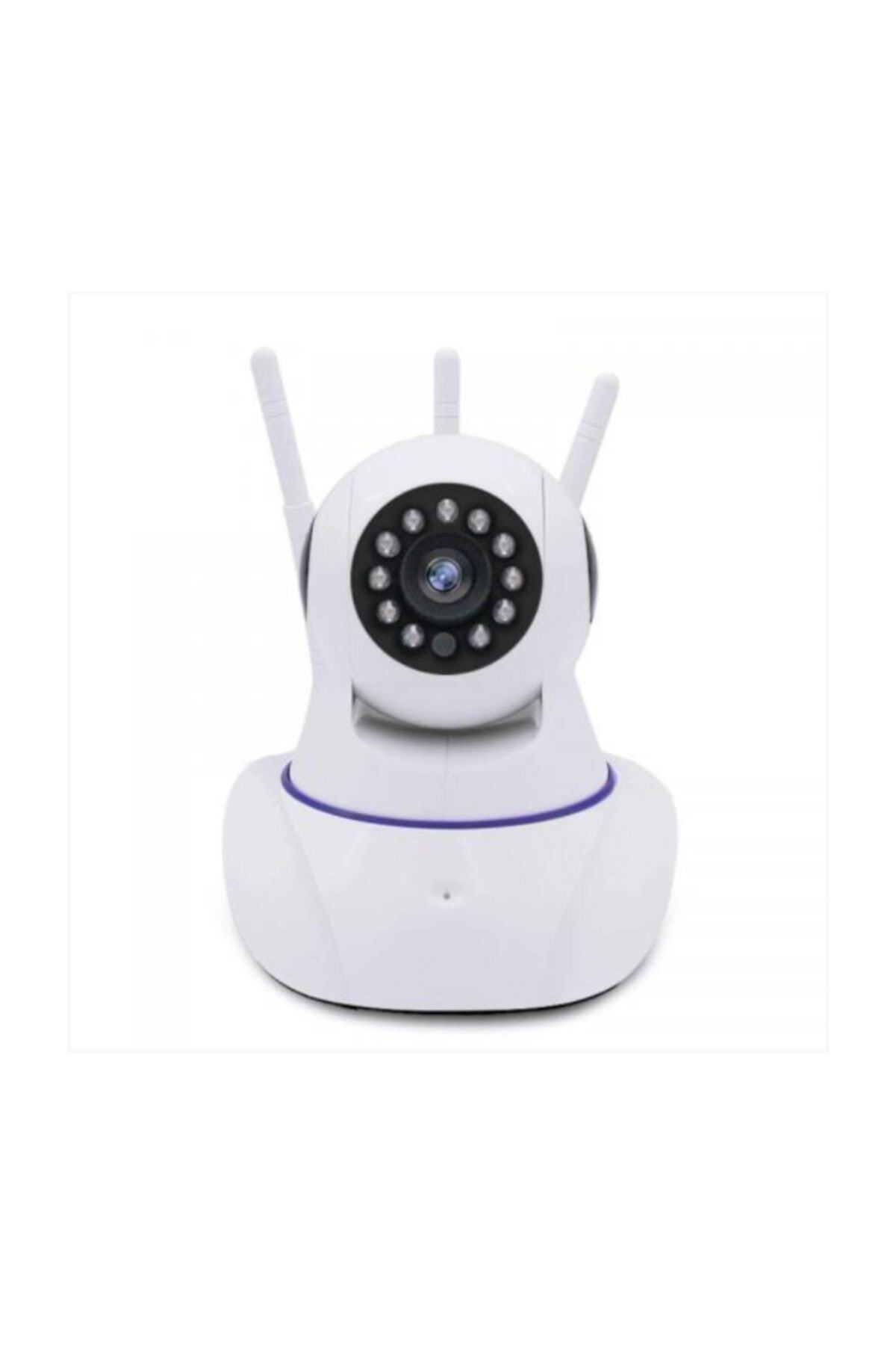 AteşTech Gece Görüşlü 3 Antenli HD 360 Derece Wifi İp Kamera Bebek Kamerası KS-515 fotoğrafı 4 (önizleme)