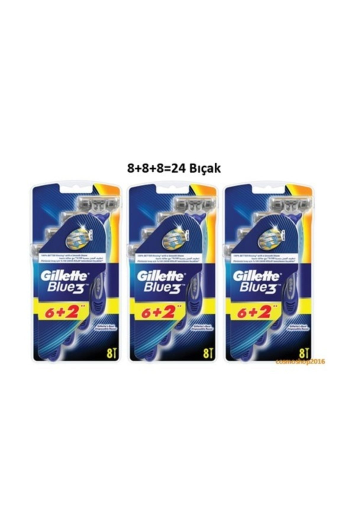 Gillette Blue 3 8'li Tıraş Bıçağı X 3 Adet