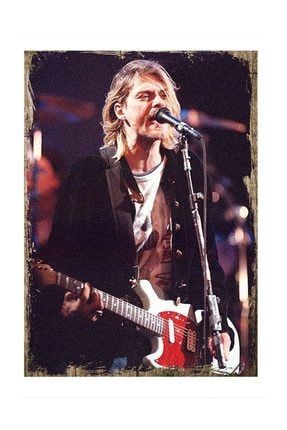 Nirvana Kurt Cobain Desenli Mdf Tablo 50x70cm dikey-10248-50-70
