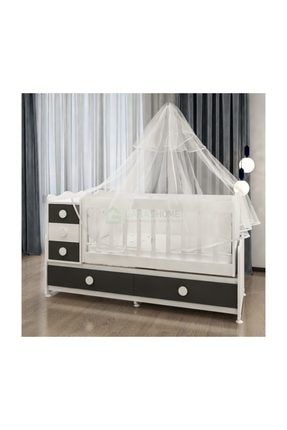 Melina Gri Bebek Odası Takımı - Yatak Ve Uyku Seti Kombinli- Uykuseti Beyaz 0