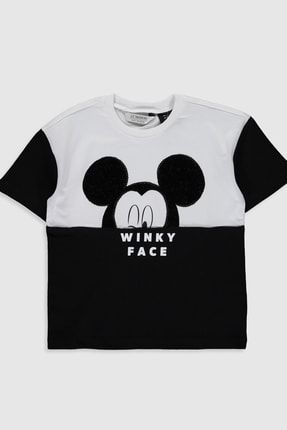 Mickey Mouse Kız Çocuk Yeni Siyah Cvl T-Shirt 0SJ565Z4