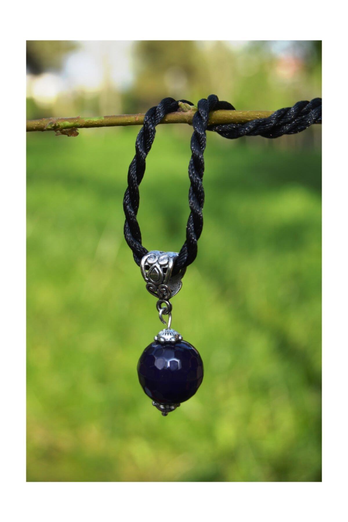 Stoneage-Purple Agate Natural Stone Necklace 2
