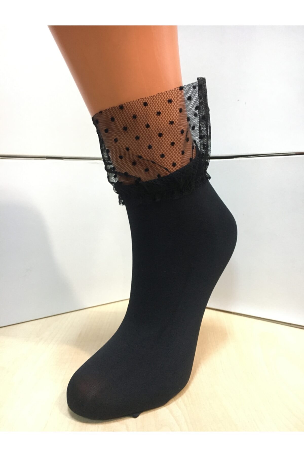 Daymod Mikro Tül-1 Desenli Siyah Kadın Soket Çorap