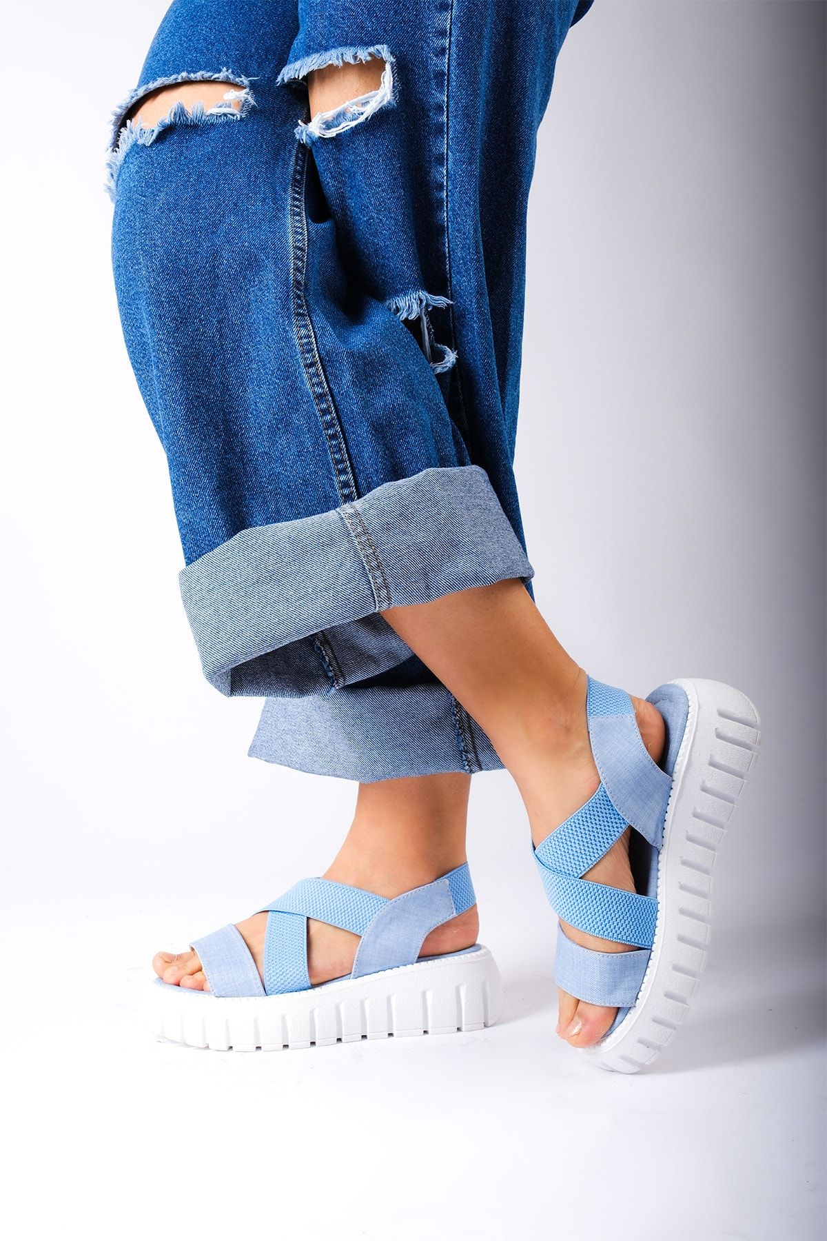 Fadey chunky store jelly flat sandals