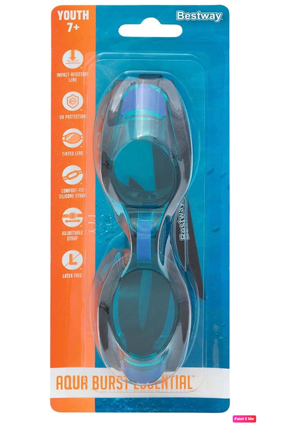 عینک شنا آبی دخترانه و پسرانه بچگانه Aqua Burst Essential Children Swimming Sea Vacuum UV محافظت شده از فوران آب با مضمون Avessa