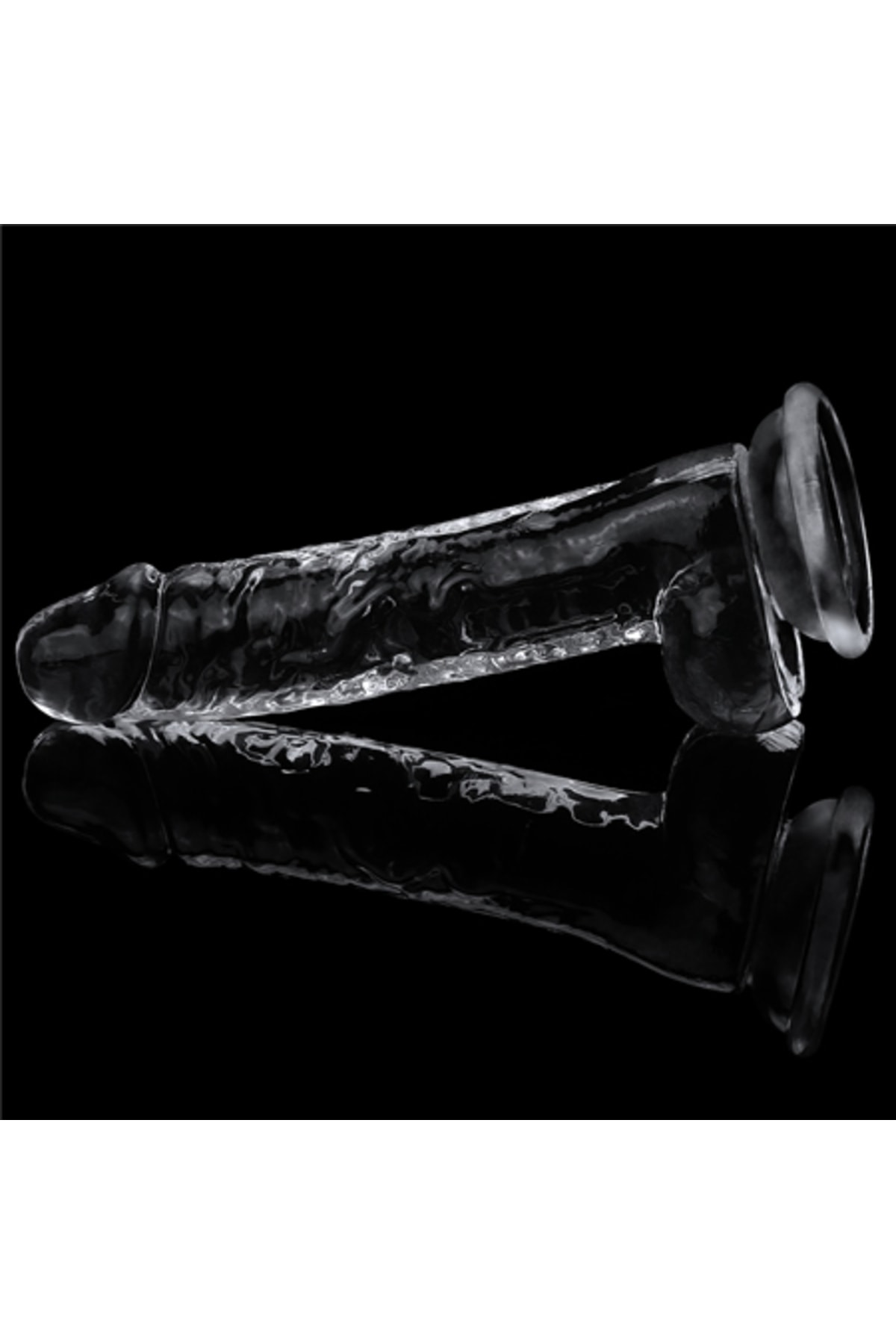 Clear 17 Cm Ultra Soft Süper Vantuzlu Şeffaf Damarlı Penis Dildo 4