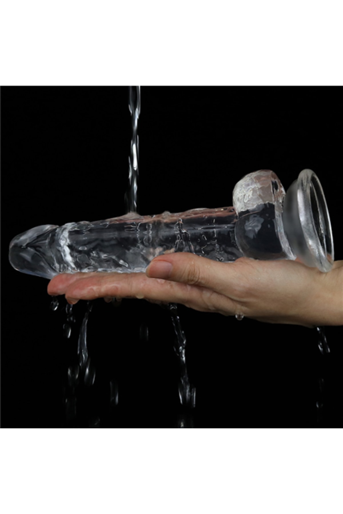 Clear 17 Cm Ultra Soft Süper Vantuzlu Şeffaf Damarlı Penis Dildo 7