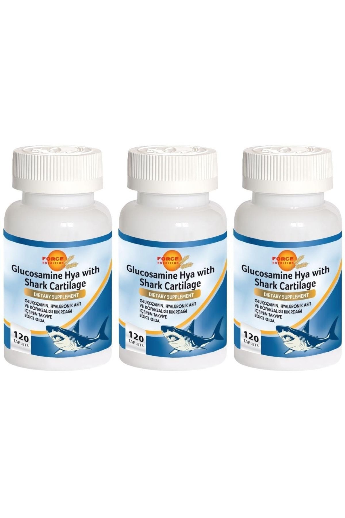 Force Nutrition Glukozamin Köpek Balığı Kıkırdağı 3x120 Tablet Akgünlük Hyaluronik Asit