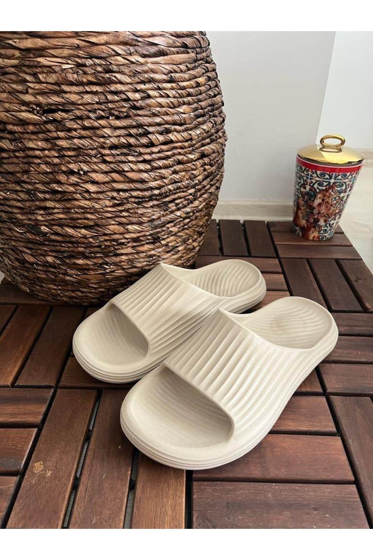 Behtah Kundura-Ανδρικές ριγέ παντόφλες Yeezy Slide Beach Pool Παραθαλάσσια Θάλασσα Νέα σεζόν 2