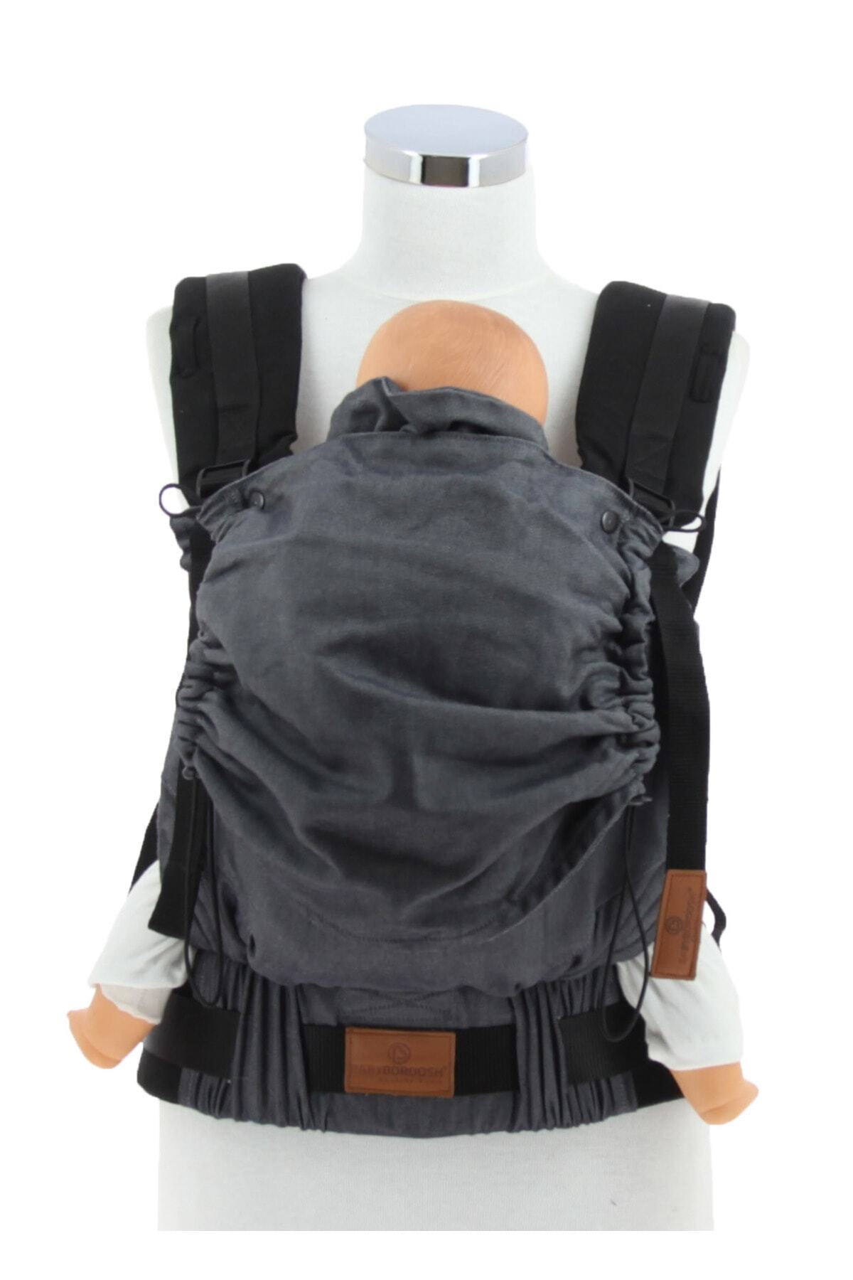 Baby Boroosh Bebekle Büyüyen %100 Pamuklu 0-4 Yaş Koyu Gri New Age Ergonomik Bebek Kangurusu (MİST) fotoğrafı 6 (önizleme)