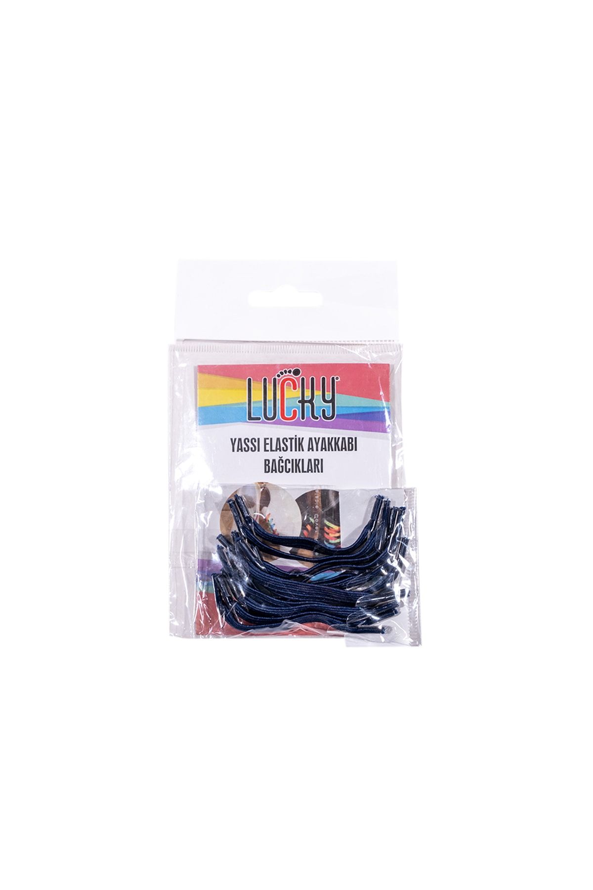Dopar-Lucky Navy Blue Practical Elastic Shoelaces Flat Laces 1 Pair 12 Pieces 3