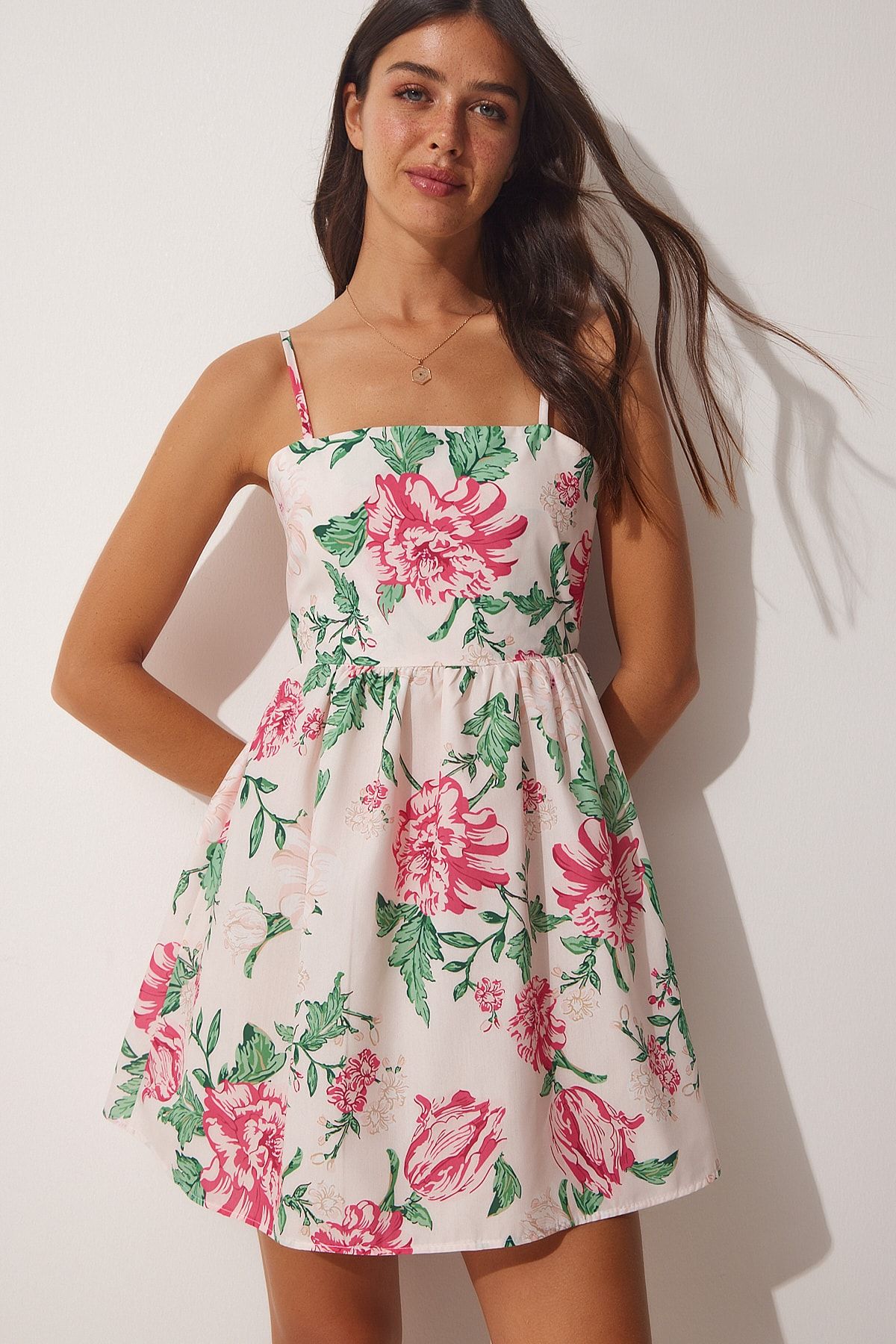 Dark pink new arrivals floral dress
