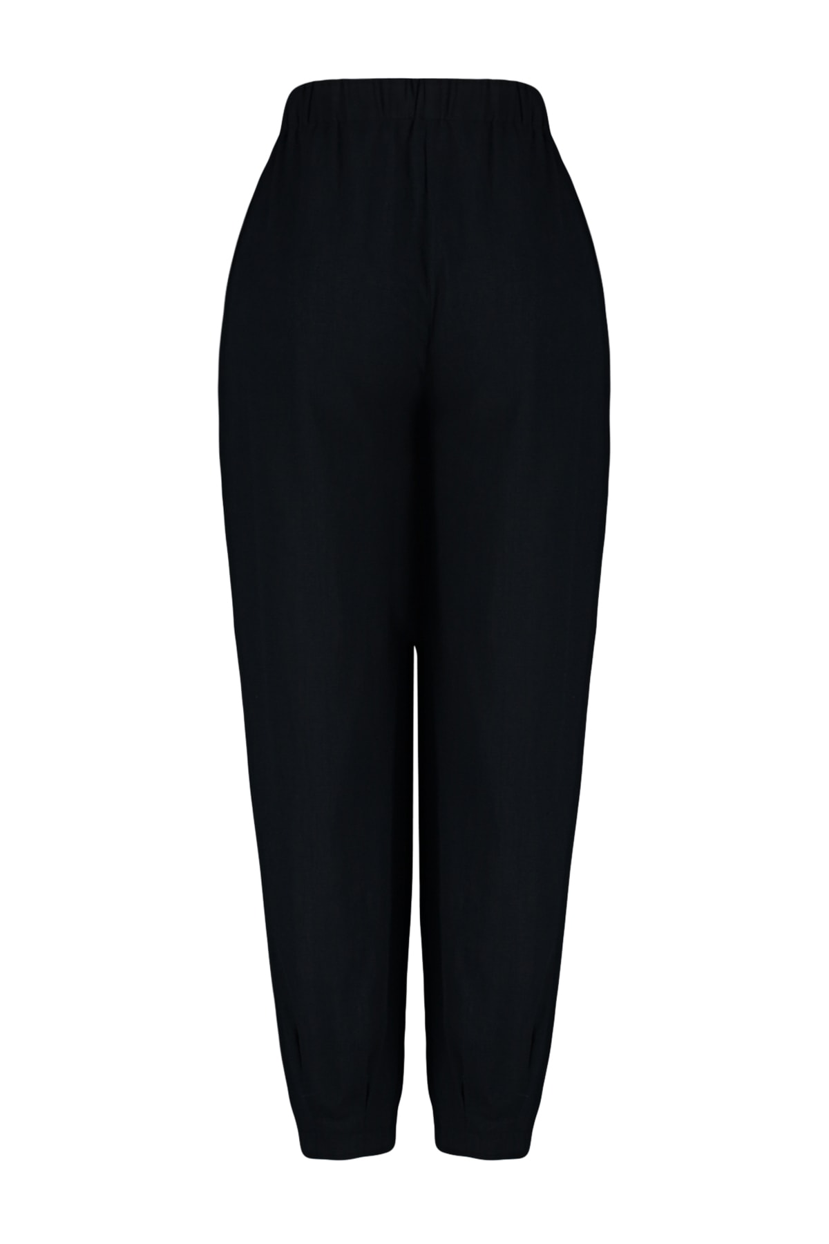 Trendyolmilla  Plaj Giyim Siyah Dokuma Yüksek Bel Pantolon TBESS23PL00015 - Görsel 9