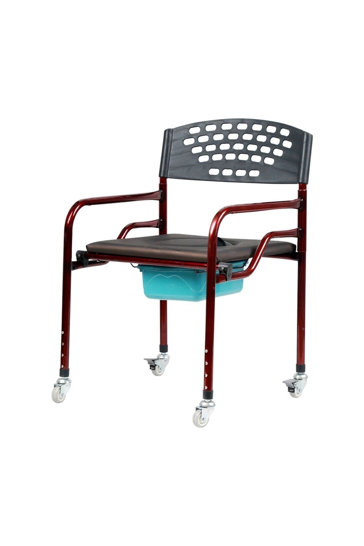 Genel Markalar Tekerlekli Deri Döşeme Klozet Yükseltici Komot