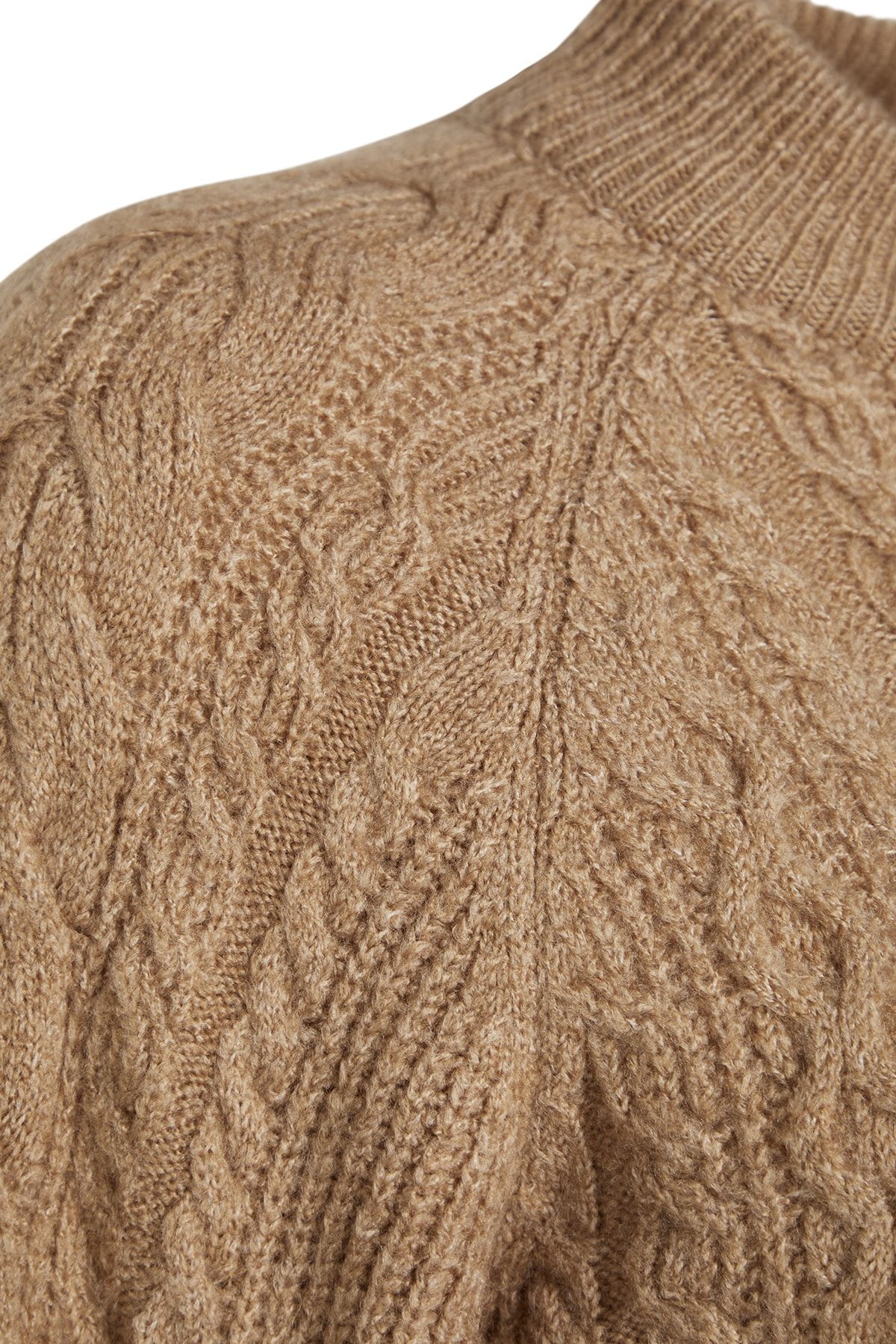 Trendyol Collection-Pulover împletit din păr cu textura moale Camel TWOAW21KZ0109 7