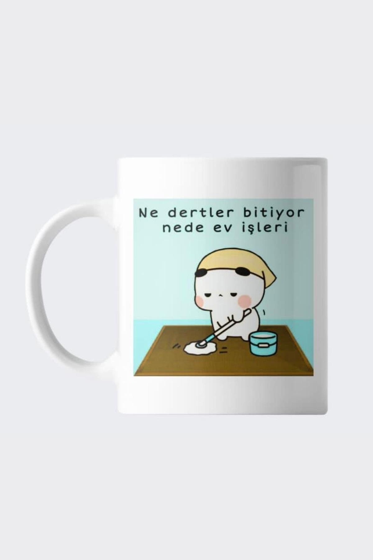 Fun Filled Two Sided Printed Mug: What They Say Ends And Housework